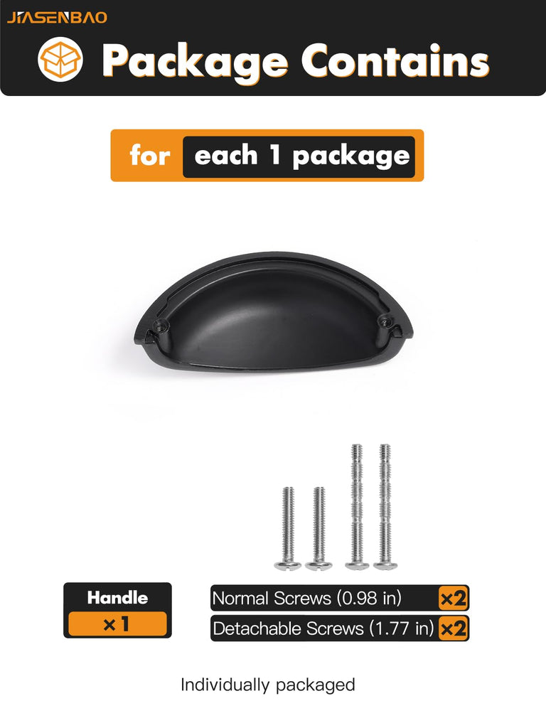 Black Cabinet Cup Pulls 3" Hole Center 5 Pack Matte Drawer Pulls Kitchen Hardware Cabinet Handles Dresser Handles