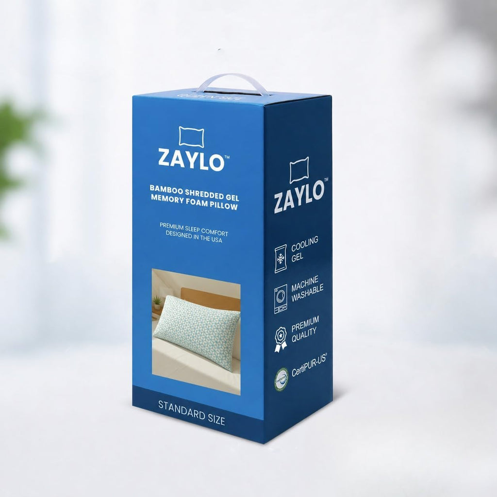 Cooling Bamboo Shredded Gel Memory Foam Pillow, CertiPUR-US Certified, Adjustable Height & Firmness, Bed Pillow for