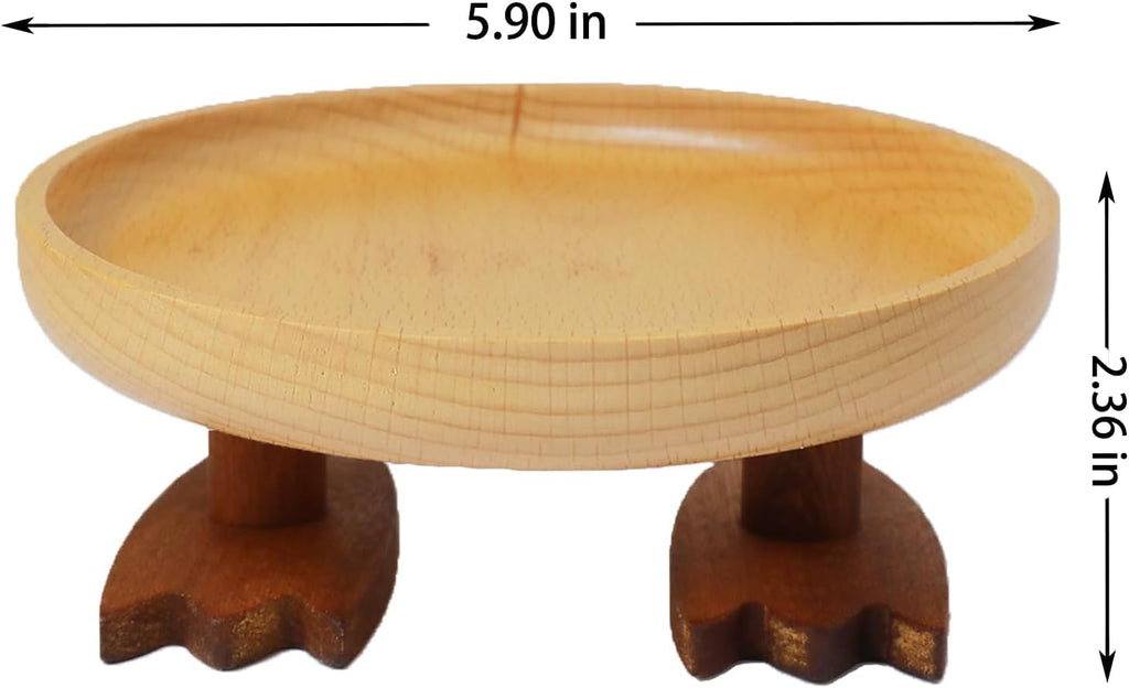 Wood Key Bowl for Entryway Table, Key Tray, Jewelry Tray, Valet Tray with 2 Cute Duck Feet, for Rings, Coins