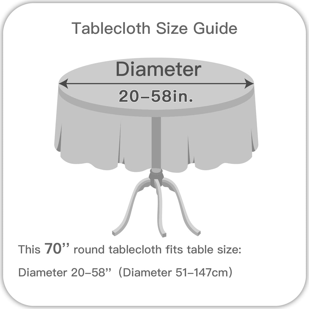 Round Textured Tablecloth Spill-Proof Wrinkle Free Soft Jacquard Table Cloth for Circular Table Cover, Buffet Banquet