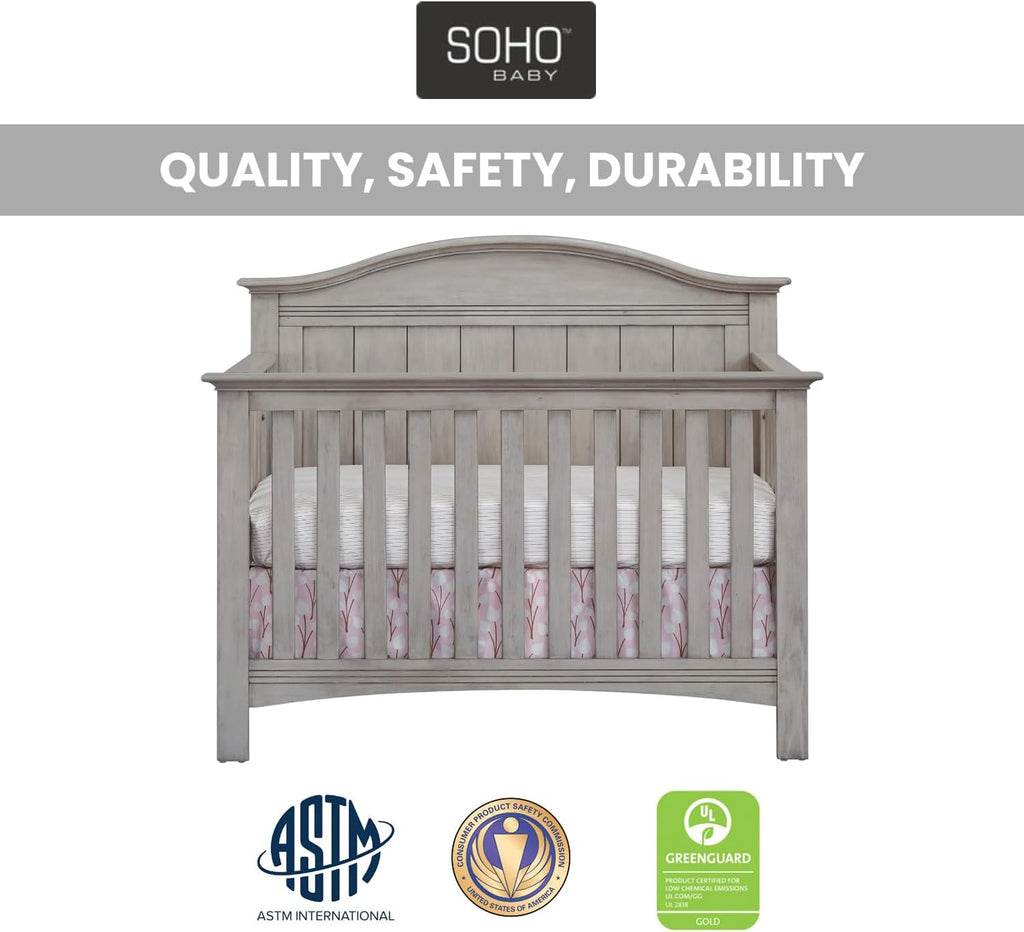 Chandler Premium 4-in-1 Convertible Crib, Stone Wash, GreenGuard Gold Certified