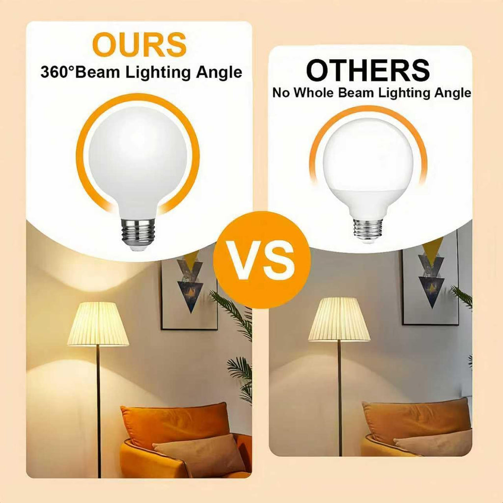 Frosted Glass G25 Globe Light Bulbs 60w Eq, Moisture Resistant G25 Dimmable LED 6W 450LM 2700K 6PCS with 360° Beam