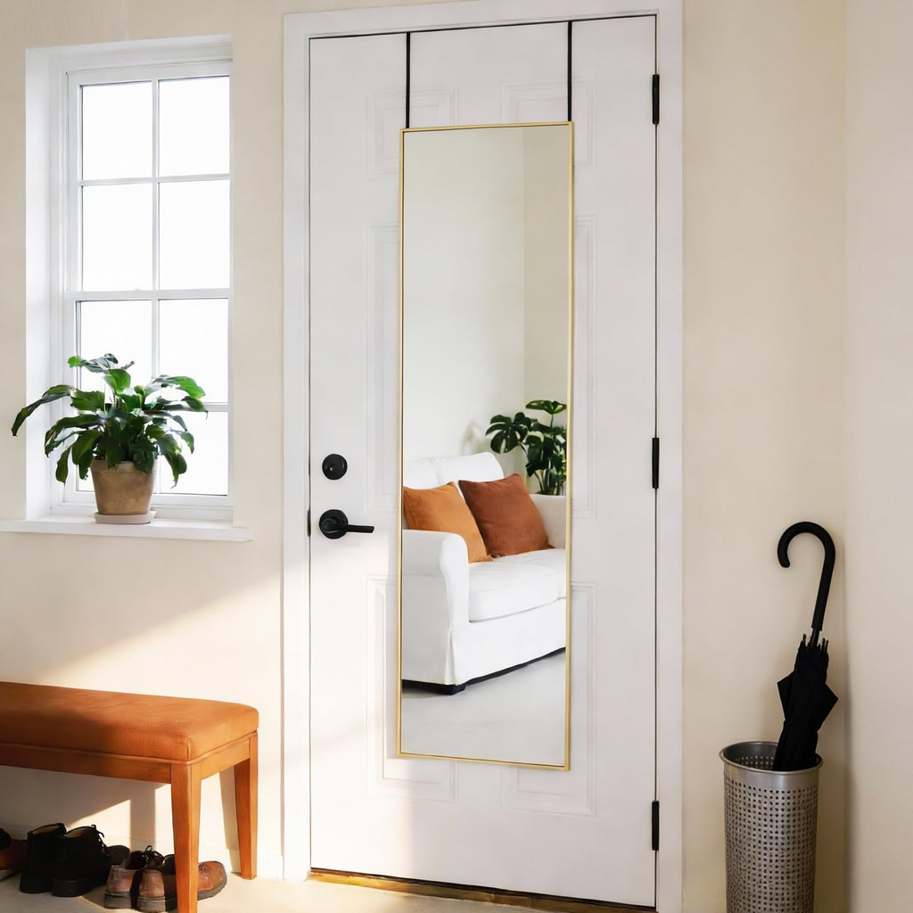 47"x14" Full Length Door Mirror, Full Body Door Mirror, Gold