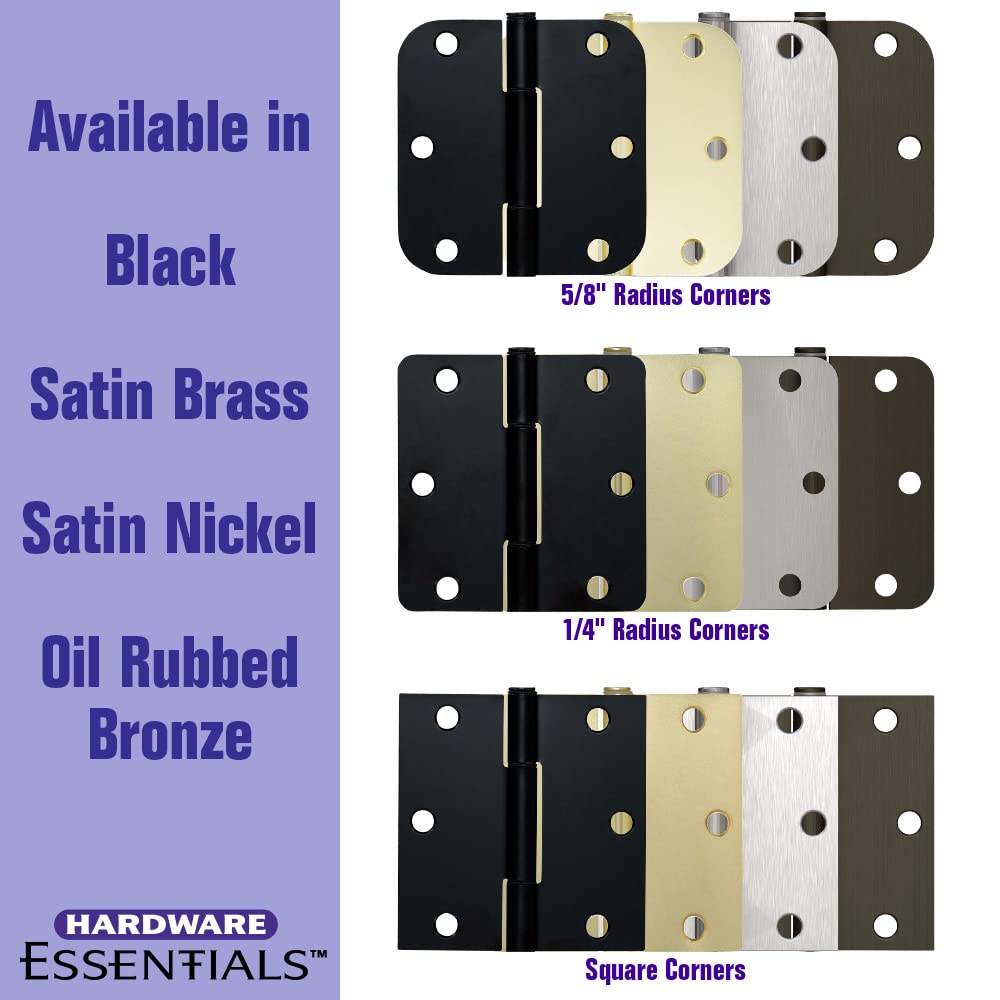 By Door Hinge, 3-1/2in, 3 Count, Brass
