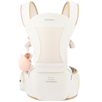 Baby Carrier with Hip Seat,All-Position Breathable Mesh Hip Seat & Carrier 0-36Months with Head Hood, 3 PCS Cotton