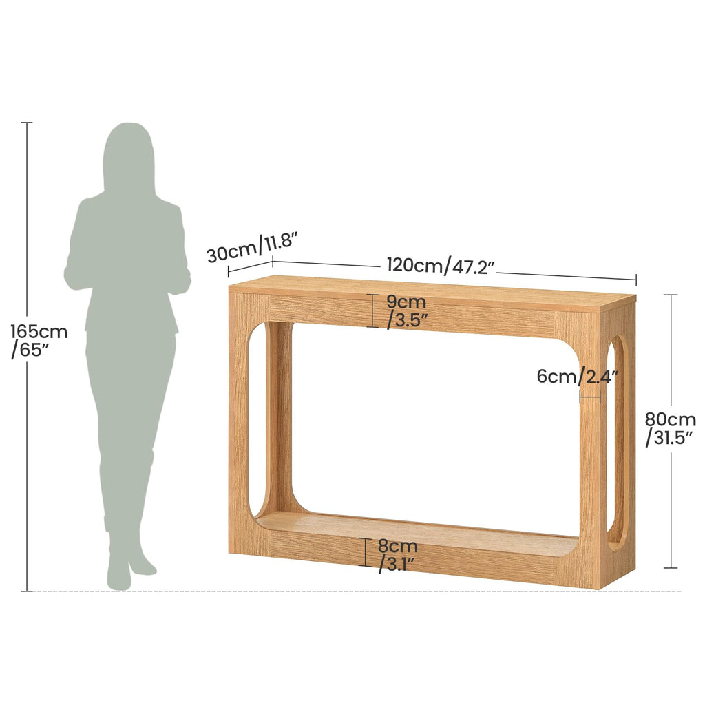 Farmhouse Console Table, 47.2 inches, Light Walnut