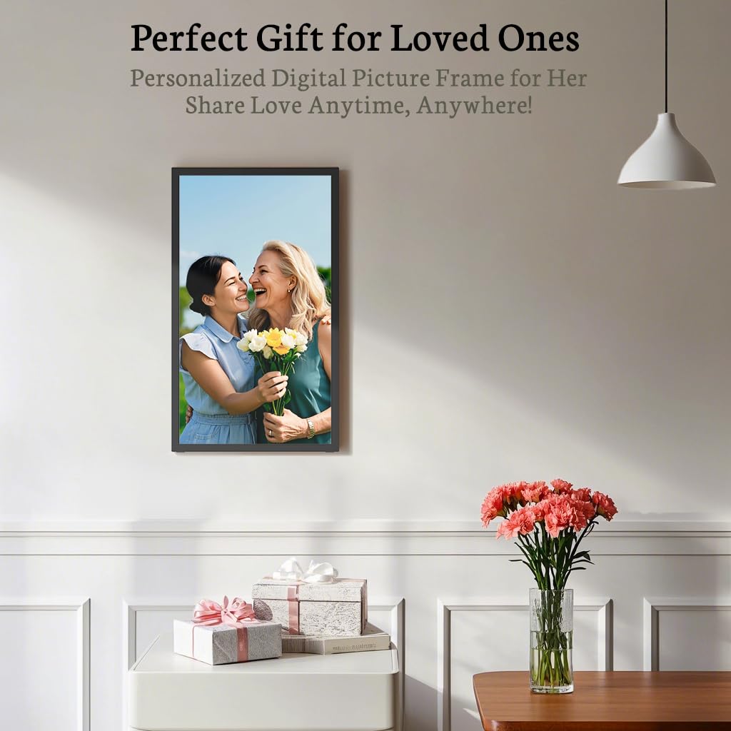 21.5" Digital Picture Frame, Touchscreen Large Display, 64GB