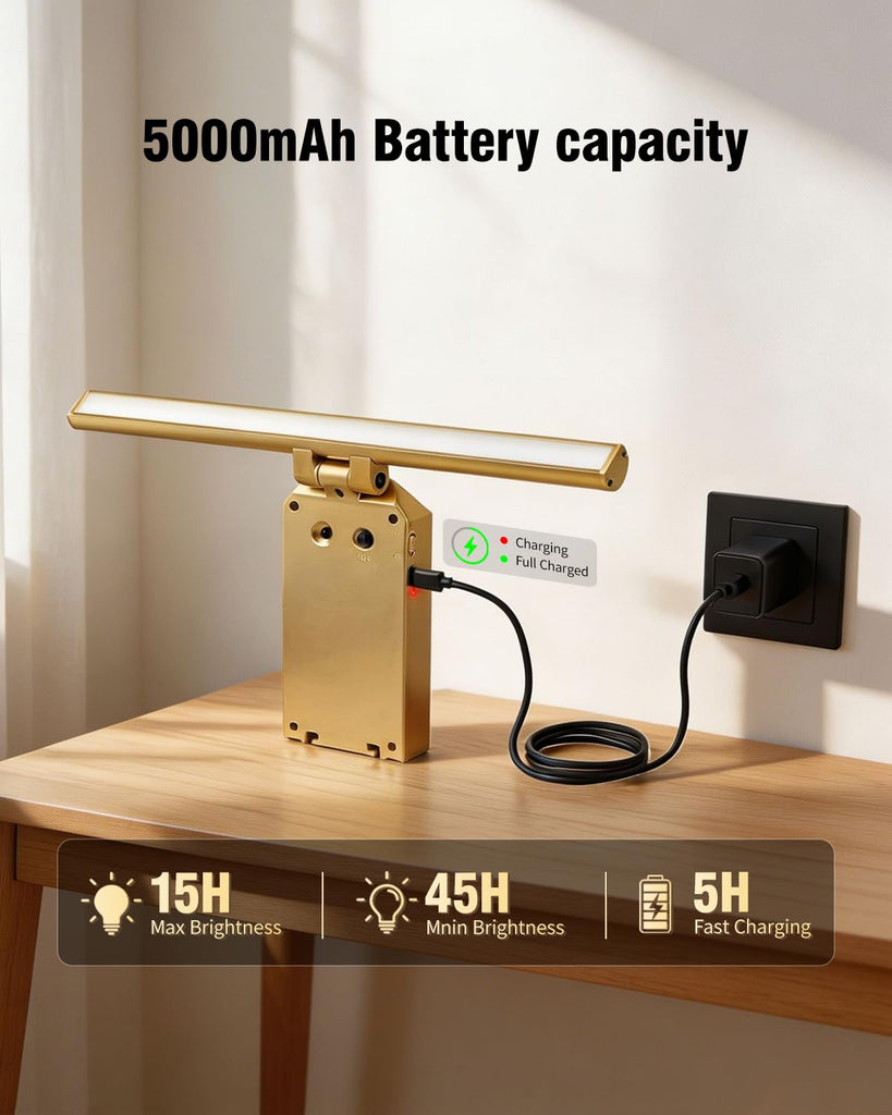 9'' Picture Light for Wall, 5000mAh Rechargeable Wall Lights, 3 Colors, Stepless Dimmable LED Art Painting Light
