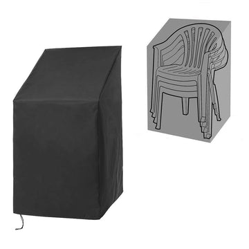 For Outdoor Furniture Waterproof, Heavy Duty Stackable Chairs Cover with Adjustable Hem Cord for Better Fit, Large