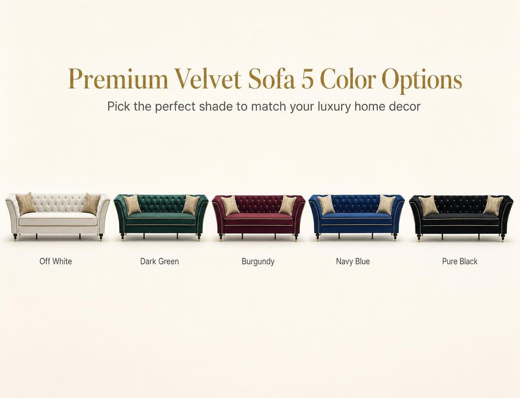 Red Chesterfield Sofa Set, 89.5" 3 Seater Couch