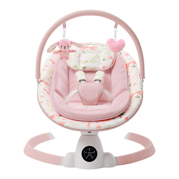 Baby Swing for Infants with 5 Swing Speeds, Portable Electric Baby Swing with Bluetooth, Touch Panel, 5-Point