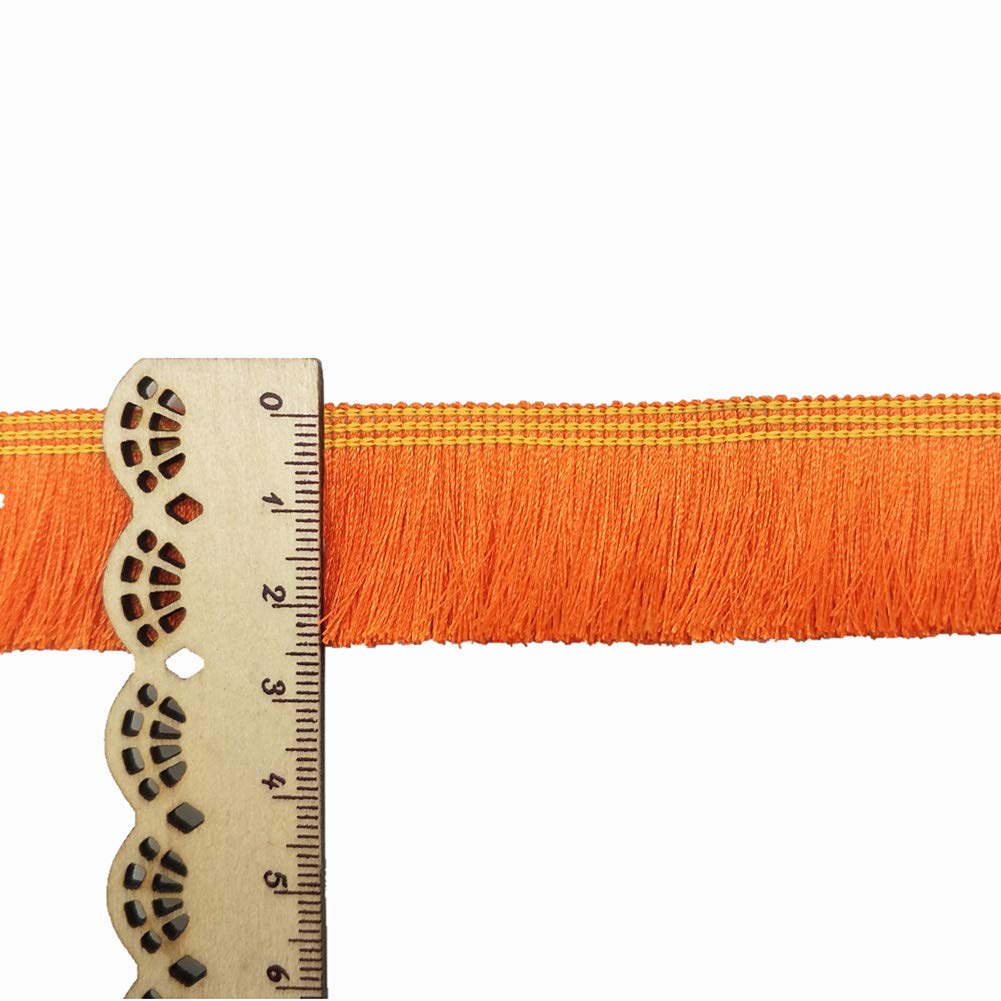 1" wide Decorative polyester Fringe Trim, Lace Trim, 5 yards (orange)