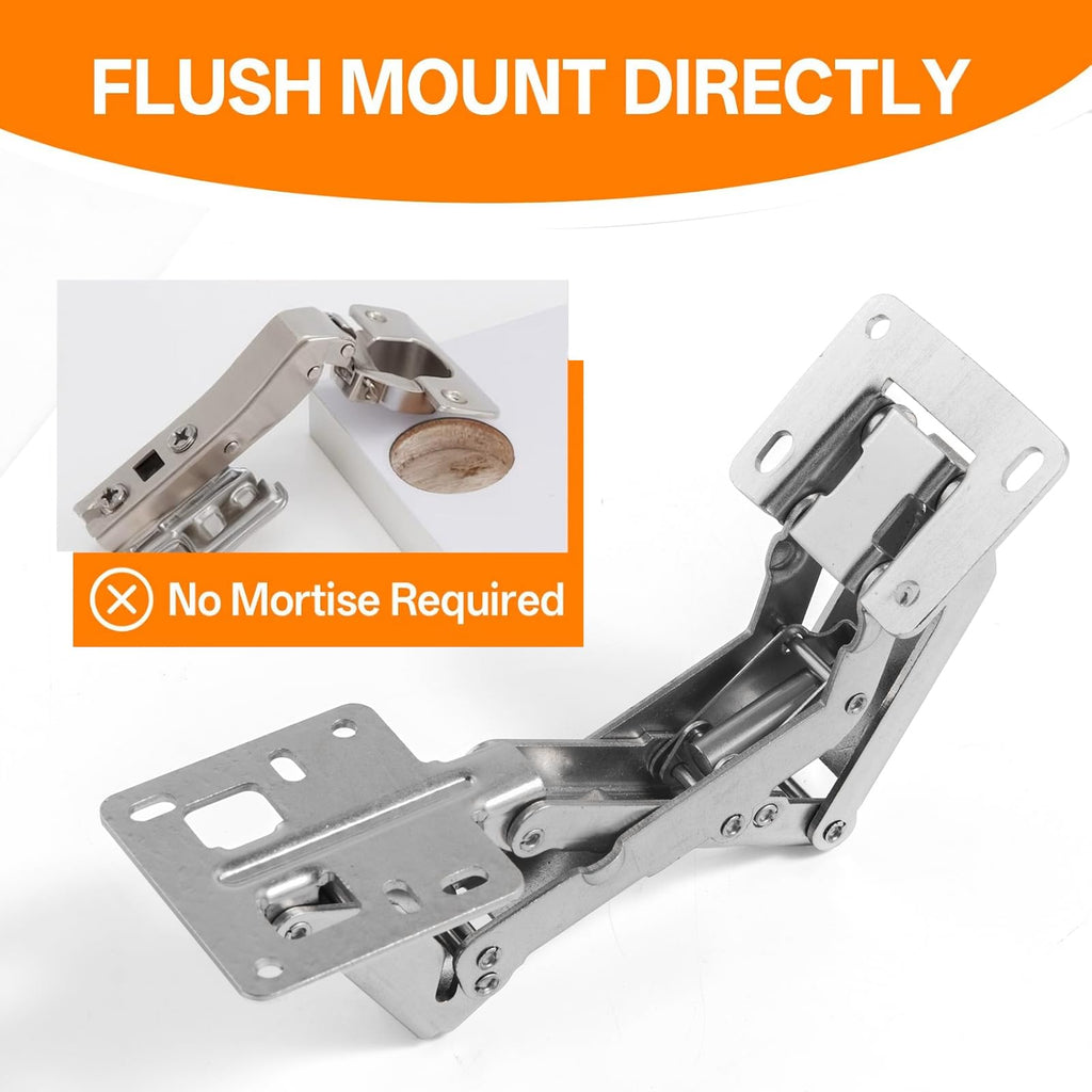 170° Soft Close Cabinet Hinges, Wide Opening Hydraulic Cupboard Hinges for Thick Cabinet Doors, Heavy-Duty Angle