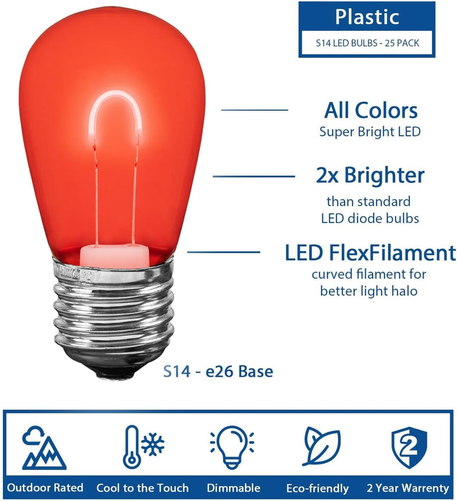 S14 LED Outdoor Patio Globe Replacement Bulbs