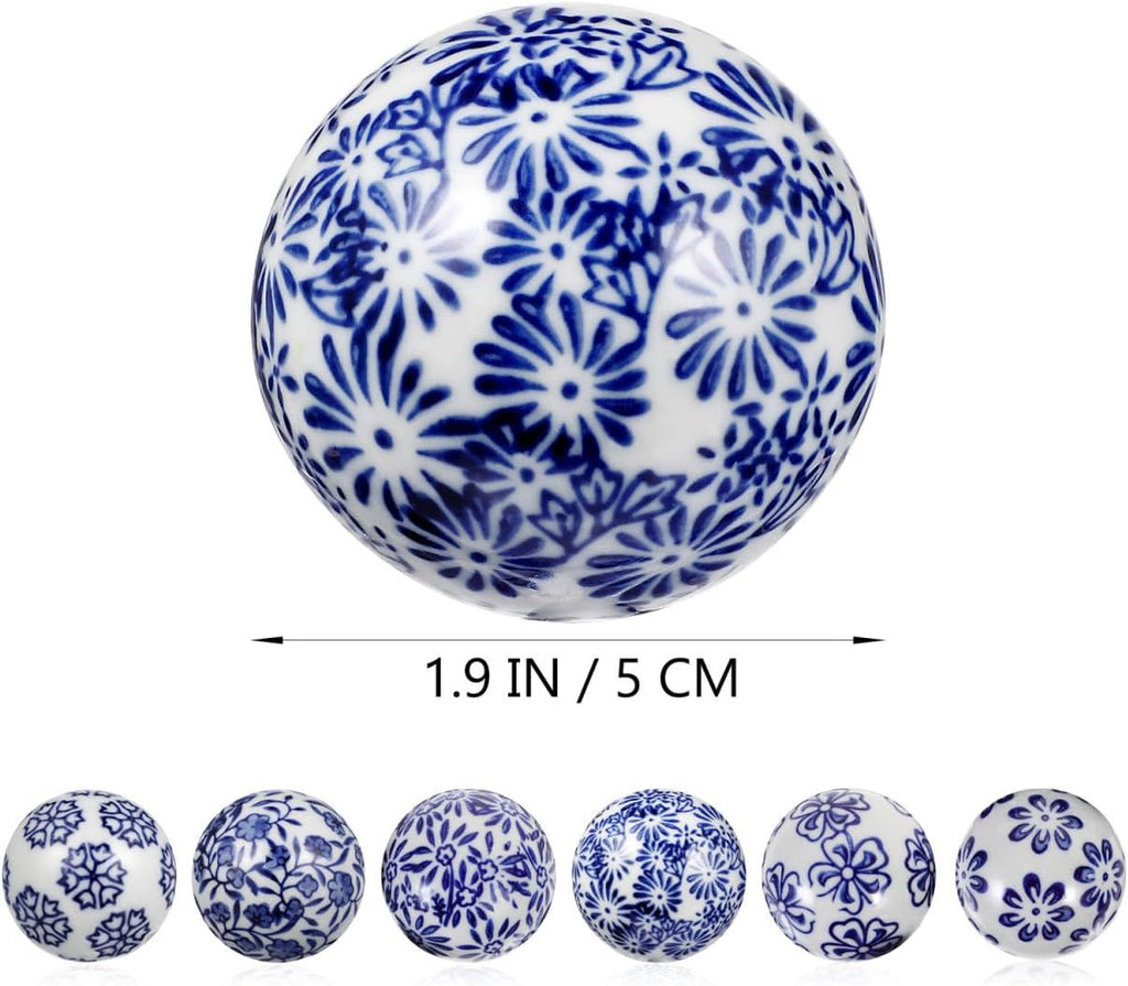 Porcelain Balls Ceramic Balls Decorative Orbs Decorative for Centerpiece Small Spheres Floating for Bowl Vase - Set of 3