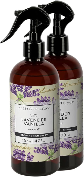 Linen Spray, Lavender Vanilla, Fabric Freshener and Odor Eliminator, 16 oz - Set of 2