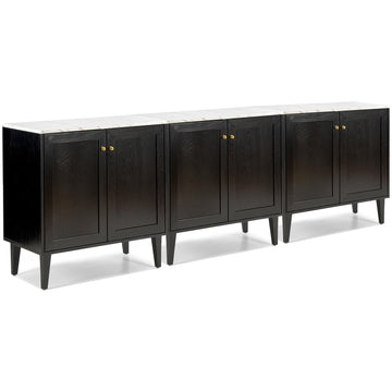 Storage Cabinets Set of 3 Credenza Buffets Adjustable Shelf WoodenTable Console Coffee Bar Sideboard Entryway Living