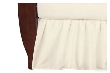 100% Natural Cotton Percale Ruffled Crib Skirt, Beige, 52" L x 28" W + 13.5"