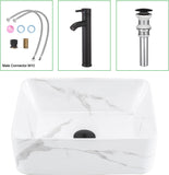 Bathroom Vessel Sink Combo with Faucet and Pop-up Drain