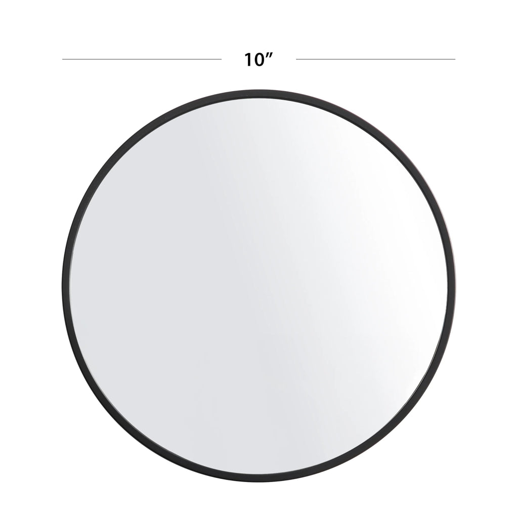 Circle Mirror Set, 3-Piece Small Round Mirrors, 10 Inch, Black, Plastic Frame, Glass Mirror, Easy Installation