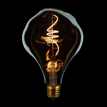 G40 LED Edison Bulb, Smoke Gray Hand-Blown Hard Glass, 4W (25W Incandescent Equivalent), 110-130V, E26, 2000K Warm