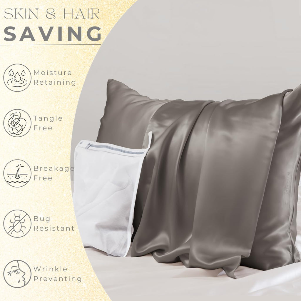 23 Momme 100% Mulberry Silk Pillowcase 2 Pack