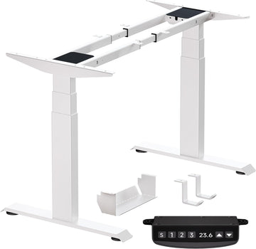Dual Motor 3-Stage Electric Standing Desk Frame,3 Memory Height Presets, Table Legs Up to 49.2", DIY Workstation