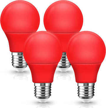 A15 LED Red Light Bulb for Outdoor Porch, 5W(40W Equivalent) E26 Base 500lm