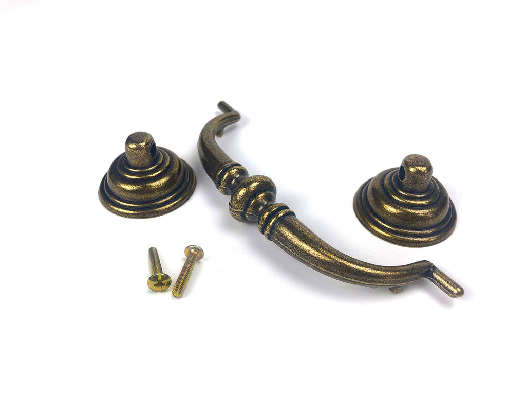 4 PCS Antique Brass Metal Drop Bail Pulls,4-1/4" Center to Center