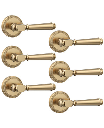 6 Pack Champagne Bronze Passage Door Handles
