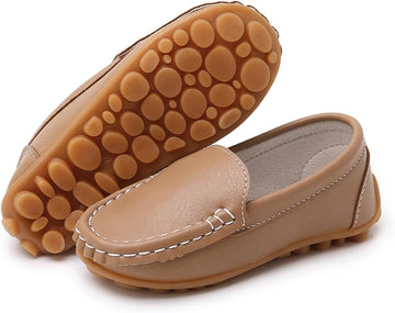 Kids Girls Boys Slip-on Loafers Oxford PU Leather Flats Shoes(Toddler/Little Kid)