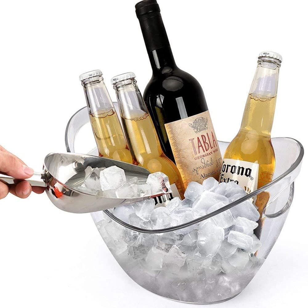 Wine Chiller & Party Beverage Tub, Clear Acrylic Food Grade Ice Bucket, 3.5LiterStorage Tub, See Through ice Tub