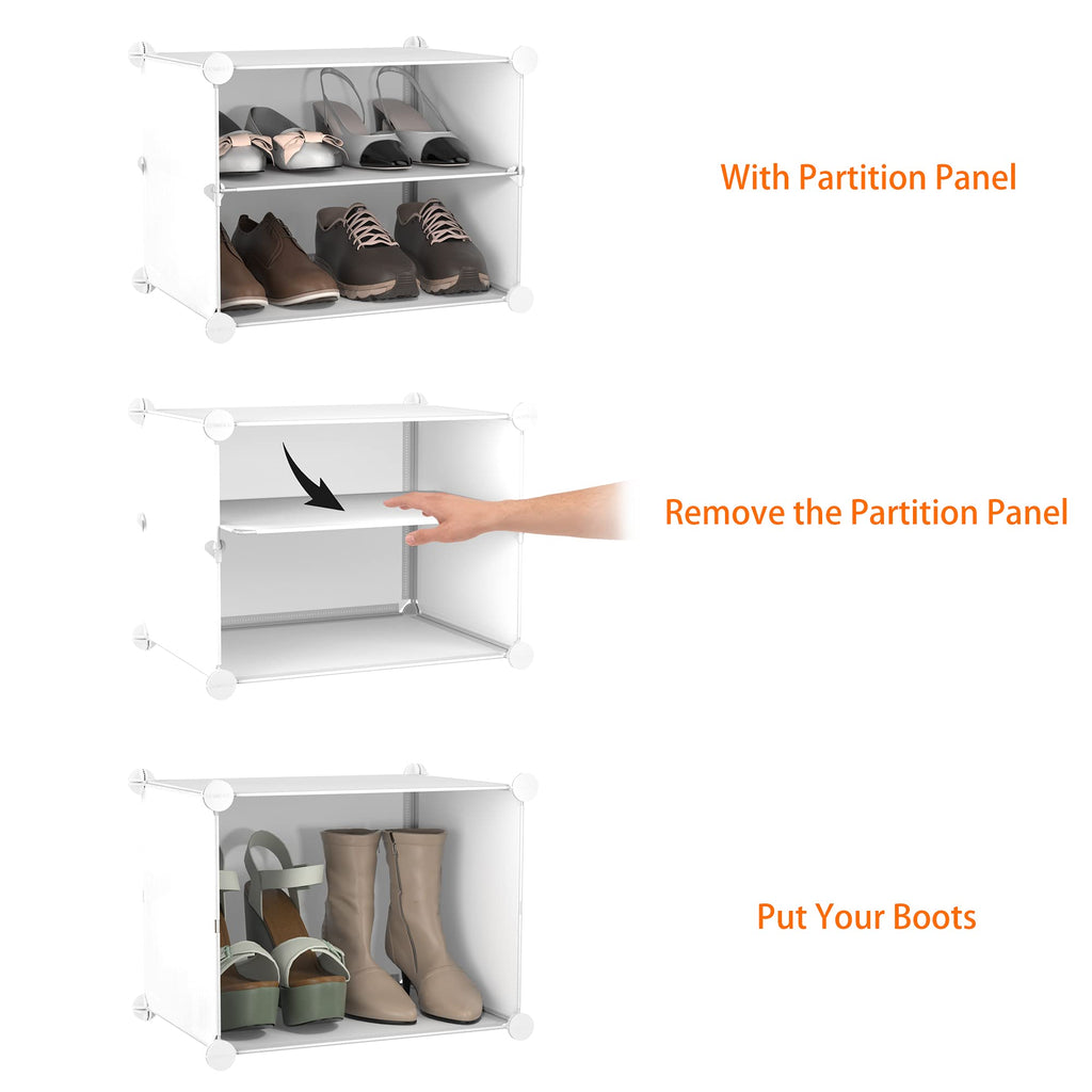 Shoe Rack Organizer 24 Pair Modular Shoe Storage Cabinet for Closet