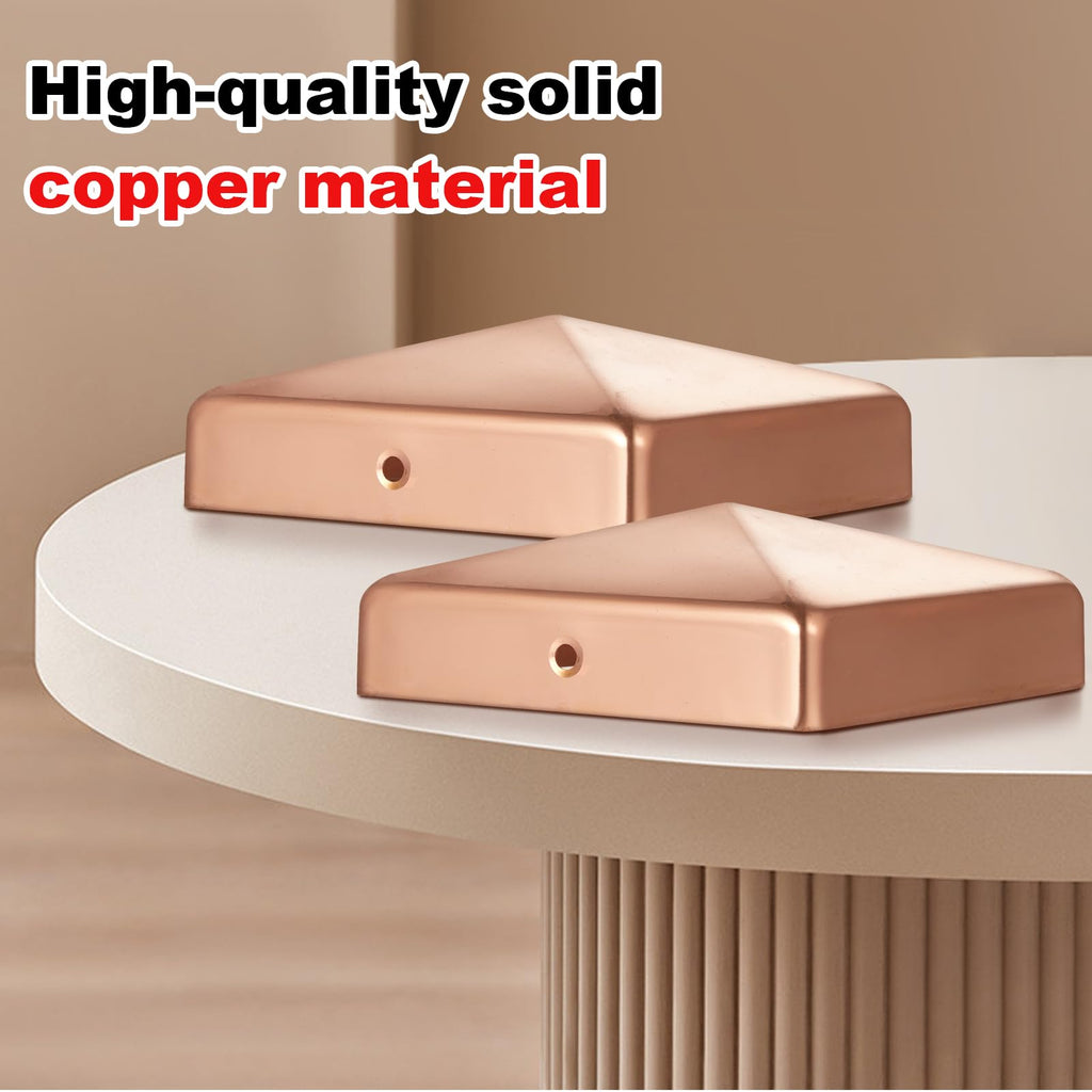 4 Pcs 6''x 6'' Solid Copper Post Caps with Screws