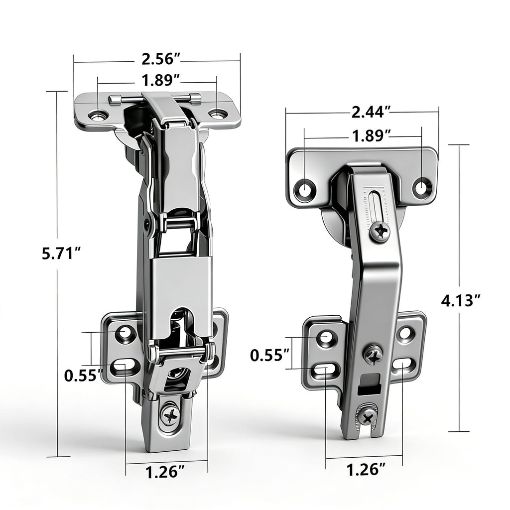4 Pack Soft Close Hinges Hidden Lazy Susan Cabinet 165 & 135 Degree