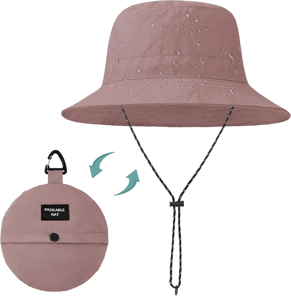 Kids UPF 50+ Waterproof Sun Hat, Packable Wide Brim Bucket Hat