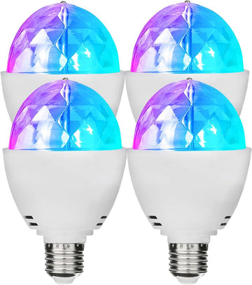 LED Light Bulb, Sound Activated Rotating Magic Light Colorful Disco Light Bulb, Strobe AC 85-265V E26/E27 RGB