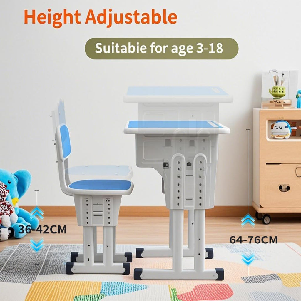 Kids Desk and Chair Set for Boys Girl Study Home School, Blue