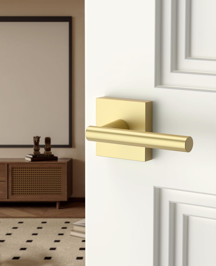 8 Pack Brushed Gold Passage Interior Door Handles
