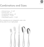 Silverware Set for 8 | 18/10 Stainless Steel Flatware Set | Mirror Finish, Heavy-Duty, Dishwasher Safe