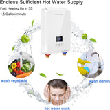 Tankless Water Heater Electric, ECOTOUCH 240V 6.5kW Point of Use Water Heater On Demand Instant Hot Water Heater with