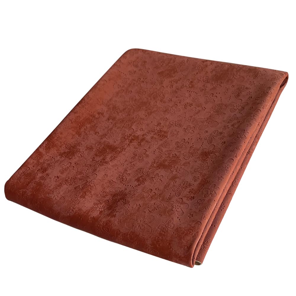 Soft Flower Faux Leather Fabric by The Yard, Embossed Velvet Touch Home Upholstery Fabric DIY Projects Accessories