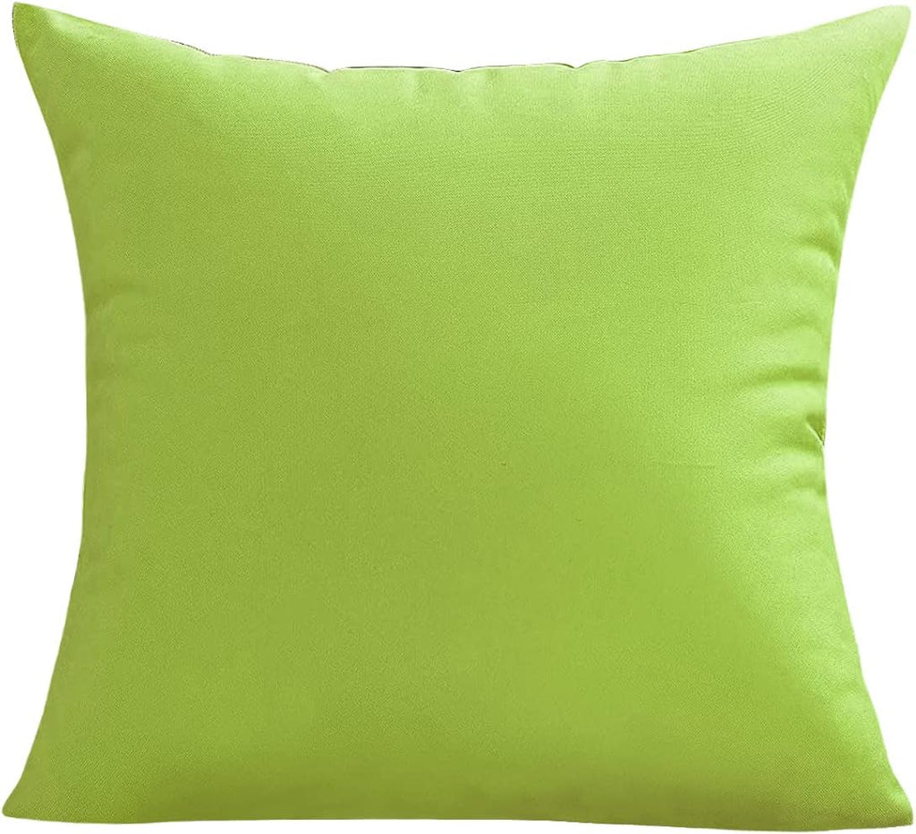 Outdoor Waterproof Throw Pillow Covers 18x18 Set of 2, Green Patio Cushion Covers UV Fade Resistant Machine Washable