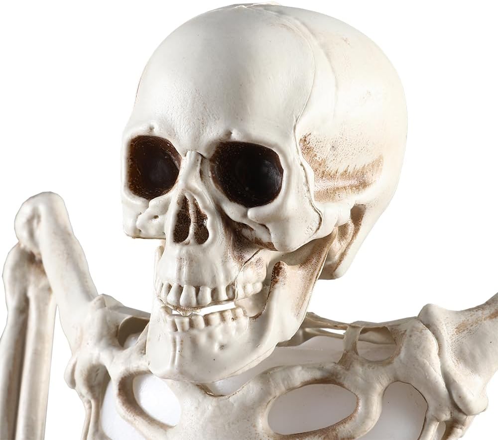 Halloween Skeleton Decorations with Colorful Light, Scary Groundbreaker Skull Stakes Lights for Halloween Graveyard