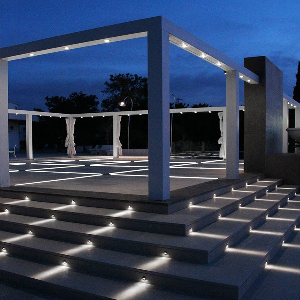 Pack of 20 Low Voltage LED Deck Lighting Kit Stainless Steel Waterproof Outdoor Landscape Garden Yard Patio Step