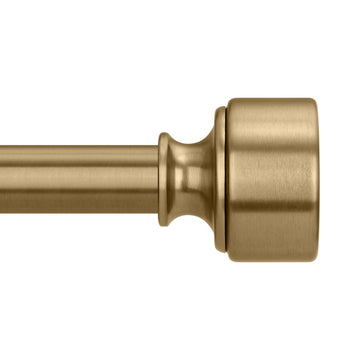 Warm Gold Curtain Rods for Windows 48 to 84 Inch, Heavy Duty Brass Curtain Rod, 1" Diameter Adjustable Gold Window