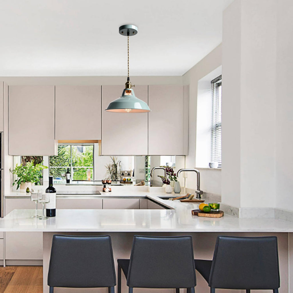 Modern Pendant Light Sea Blue Dimmable Kitchen Hanging Light Fixture