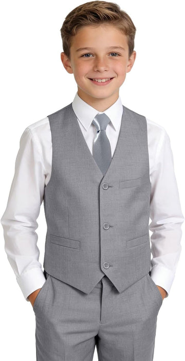 Boys Suits Kids Dress Vest Pants Set Ring Bearer Outfit