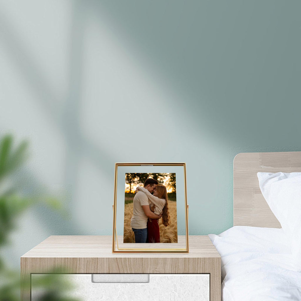 Gold Floating Frame, 7×9 in, Portrait, For Picture 6x8, 5x7