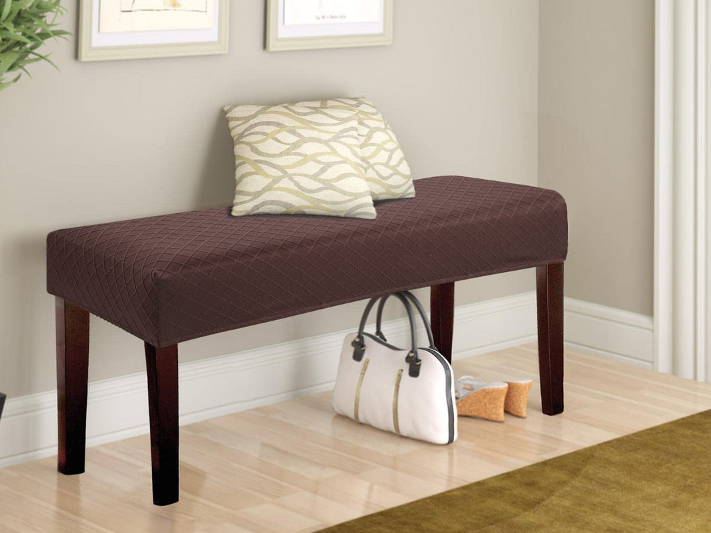 Waterproof Dining Bench Cover, Removable Bench Slipcover Washable Bench Seat Protector Cover (Chocolate)